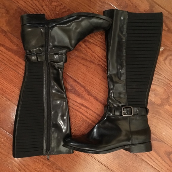 Calvin Klein knee high leather riding boots NEW nw - Picture 6 of 8